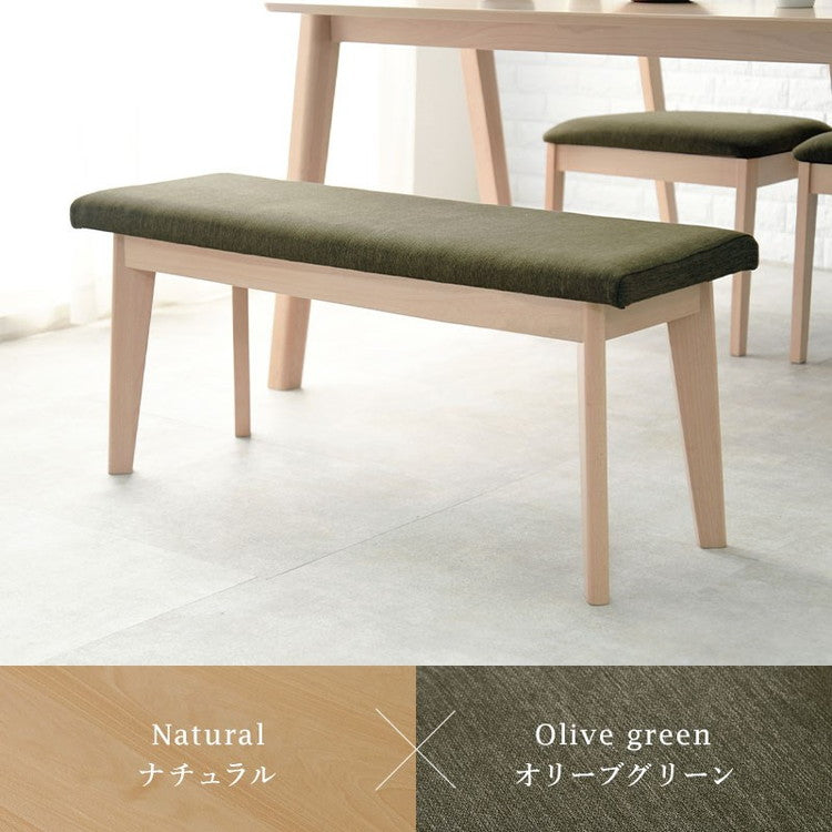 ダイニングベンチ 幅100 天然木 ピーチ材 天然木 ファブリック 北欧 イス 椅子 チェア ナチュラル グレー ベージュ おしゃれ(代引不可)