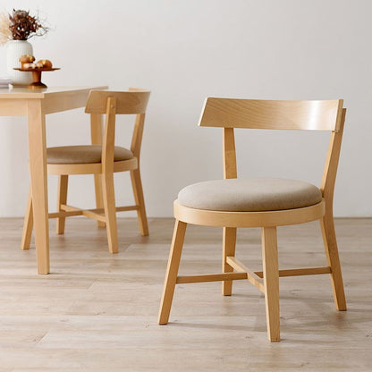 ダイニングチェア 2脚セット 背もたれ ラウンド デザインチェア 天然木 ピーチ材 天然木 ファブリック 北欧 イス 椅子 チェア ナチュラル グレー ベージュ おしゃれ(代引不可)