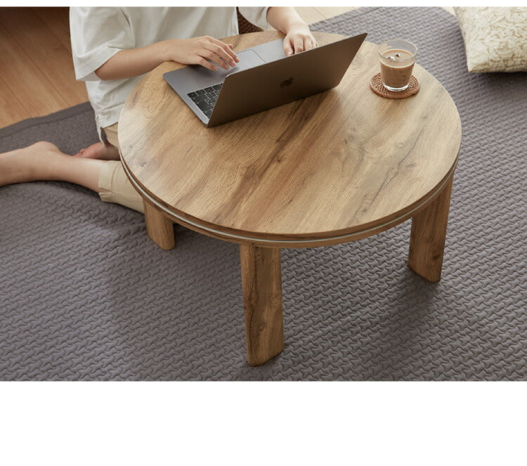 こたつテーブル 折れ脚 円形68cm カジュアルこたつ 丸型 リバーシブル天板 炬燵 北欧 おしゃれ かわいい オールシーズン こたつ センターテーブル ローテーブル あったか コンパクト(代引不可)