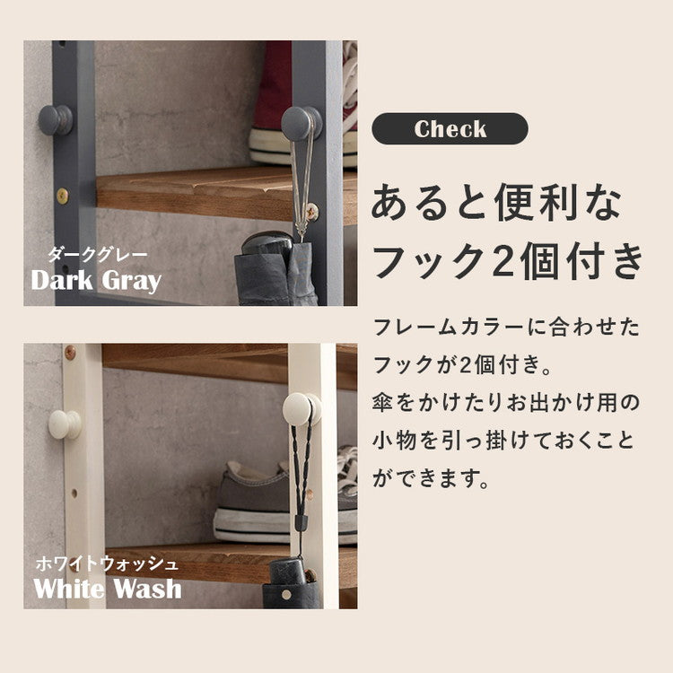 天然木 シューズラック 9段 幅65cm サンダルからブーツまで 可動棚 オープンラック 棚 収納 靴箱 シューズボックス 玄関収納 おしゃれ(代引不可)