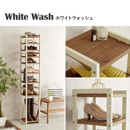 天然木 シューズラック 9段 幅28cm サンダルからブーツまで 可動棚 オープンラック 棚 収納 靴箱 シューズボックス 玄関収納 スリム 隙間収納 すき間収納 おしゃれ(代引不可)