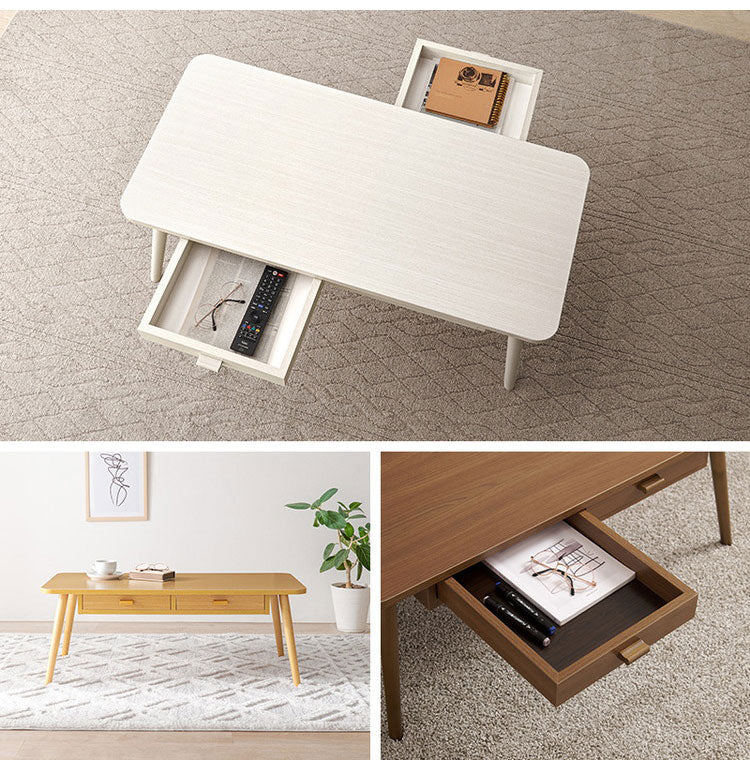 センターテーブル 引き出し付き 収納付き 100×48cm 長方形 ローテーブル 机 ソファテーブル コーヒーテーブル 北欧 シンプル モダン おしゃれ(代引不可)