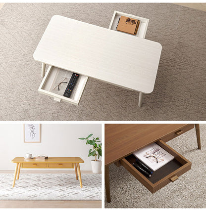 センターテーブル 引き出し付き 収納付き 100×48cm 長方形 ローテーブル 机 ソファテーブル コーヒーテーブル 北欧 シンプル モダン おしゃれ(代引不可)