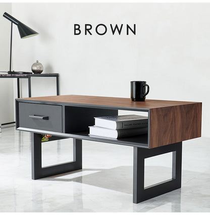 折れ脚デザインテーブル 80×40 収納付き 四角脚 インダストリアル 天然木 おしゃれ センターテーブル ローテーブル リビングテーブル 引き出し 引出し おしゃれ(代引不可)