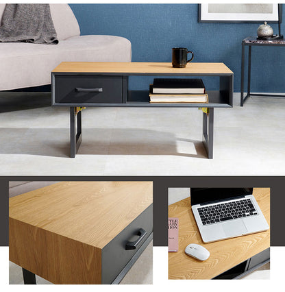 折れ脚デザインテーブル 80×40 収納付き 四角脚 インダストリアル 天然木 おしゃれ センターテーブル ローテーブル リビングテーブル 引き出し 引出し おしゃれ(代引不可)