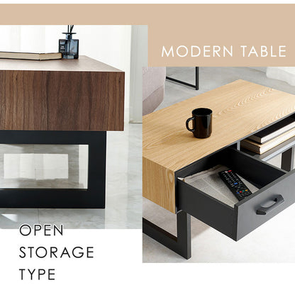 折れ脚デザインテーブル 80×40 収納付き 四角脚 インダストリアル 天然木 おしゃれ センターテーブル ローテーブル リビングテーブル 引き出し 引出し おしゃれ(代引不可)