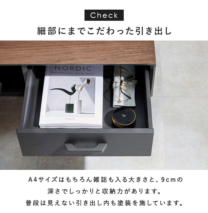 折れ脚デザインテーブル 100×45 収納付き 四角脚 インダストリアル 天然木 おしゃれ センターテーブル ローテーブル リビングテーブル 引き出し 引出し おしゃれ(代引不可)