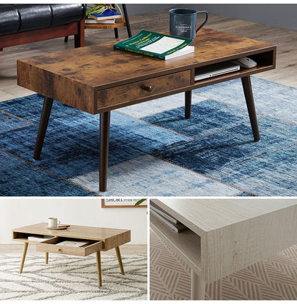 センターテーブル 80×40 ヴィンテージ調 デザイン収納テーブル 引出し収納 大容量 収納 引き出し ローテーブル リビングテーブル シンプル モダン 北欧 おしゃれ(代引不可)