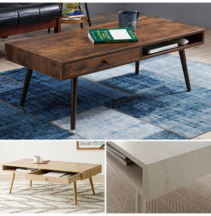 センターテーブル 100×45 ヴィンテージ調 デザイン収納テーブル 引出し収納 大容量 収納 引き出し ローテーブル リビングテーブル シンプル モダン 北欧 おしゃれ(代引不可)