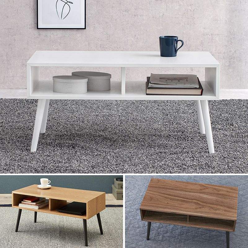 ローテーブル 幅80cm オープンタイプ 天然木 タモ材 ウォールナット UV塗装 収納 リビングテーブル センターテーブル 白 ホワイト 韓国インテリア おしゃれ(代引不可)