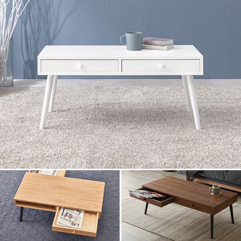 テーブル センターテーブル 幅80cm モダン 北欧 韓国インテリア おしゃれ 引出し 2杯 付き 天然木 タモ材 ウォールナット UV塗装 収納 コンパクト 引き出し ローテーブル リビングテーブル 一人暮らし 新生活 (代引不可)