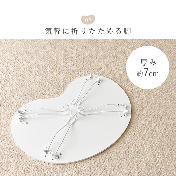 センターテーブル 折り畳み式 ビーンズテーブル 幅79cm ホワイト 完成品 メラミン天板 スチール脚 折りたたみ 折れ脚 ローテーブル 机 一人暮らし コンパクト かわいい おしゃれ(代引不可)