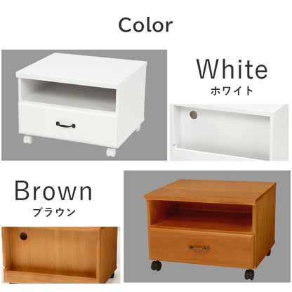 プリンターワゴン 幅50 完成品 キャスター付き 引き出し 収納 プリンター台 シンプル 木製 棚 デスクワゴン コンセント プリンターカート FAX台 おしゃれ(代引不可)