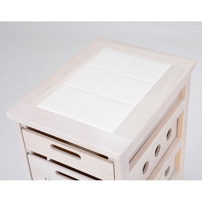 キッチン収納 キッチンストッカー 野菜ストッカー キャスター付き 便利ストッカー 桐 収納 タイル天板 ストッカー MUD-6905WS(代引不可)