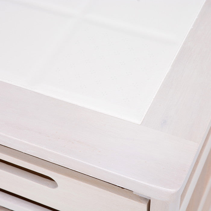 キッチン収納 キッチンストッカー 野菜ストッカー キャスター付き 便利ストッカー 桐 収納 タイル天板 ストッカー MUD-6905WS(代引不可)