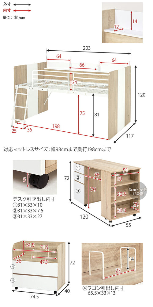 システムベッドデスク ベッド&デスク&ラック 3点セット システムベッド 子供部屋 収納 ロータイプ ロフトベッド シングルベッド 学習机 ランドセルラック(代引不可)