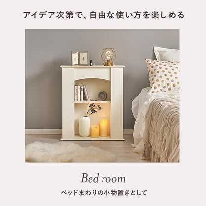マントルピース 3段 幅70 奥行スリム 隠し収納付き おしゃれ 韓国インテリア かわいい 可愛い 棚 推し活 ラック ディスプレイ 飾り棚(代引不可)