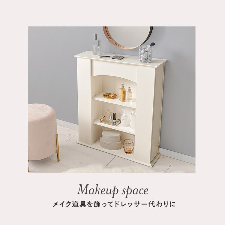 マントルピース 3段 幅70 奥行スリム 隠し収納付き おしゃれ 韓国インテリア かわいい 可愛い 棚 推し活 ラック ディスプレイ 飾り棚(代引不可)