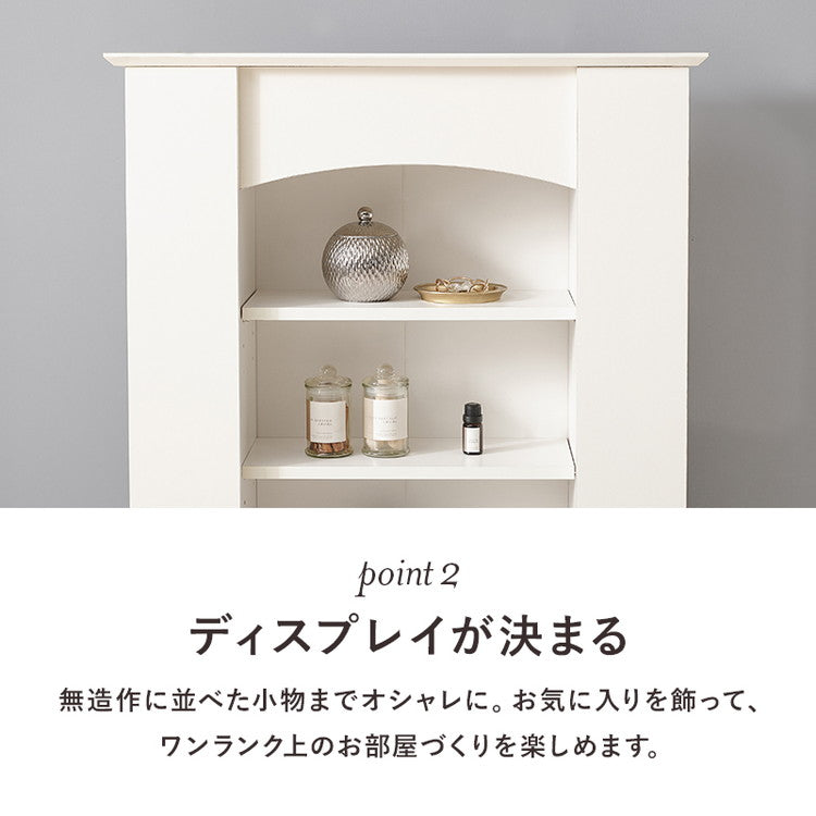 マントルピース 3段 幅70 奥行スリム 隠し収納付き おしゃれ 韓国インテリア かわいい 可愛い 棚 推し活 ラック ディスプレイ 飾り棚(代引不可)