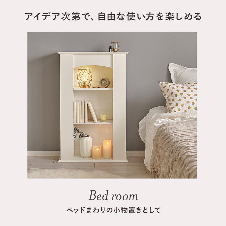 マントルピース 5段 幅70 奥行スリム 隠し収納付き おしゃれ 韓国インテリア かわいい 可愛い 棚 推し活 ラック ディスプレイ 飾り棚(代引不可)