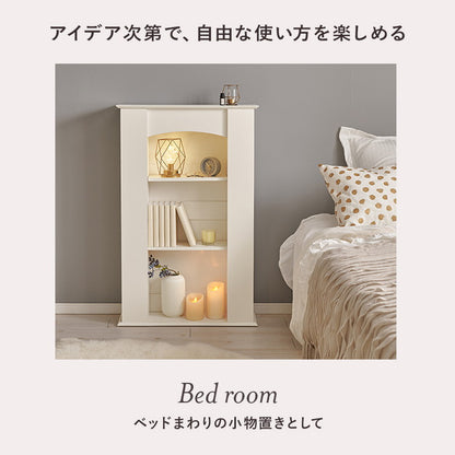 マントルピース 5段 幅70 奥行スリム 隠し収納付き おしゃれ 韓国インテリア かわいい 可愛い 棚 推し活 ラック ディスプレイ 飾り棚(代引不可)