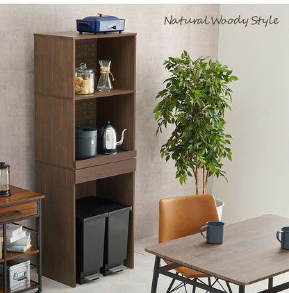 ゴミ箱上ラック 幅58 引出し・スライド棚付き 3段 ごみ箱上ラック 大容量 ゴミ箱 上 ラック レンジ台 レンジラック ゴミ箱ラック ごみ箱ラック キッチン収納 ゴミ箱上収納(代引不可)