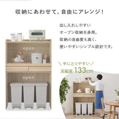 ゴミ箱上ラック 幅88 引出し・スライド棚付き 2段 ごみ箱上ラック 大容量 ゴミ箱 上 ラック レンジ台 レンジラック ゴミ箱ラック ごみ箱ラック キッチン収納 ゴミ箱上収納(代引不可)