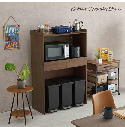 ゴミ箱上ラック 幅88 引出し・スライド棚付き 2段 ごみ箱上ラック 大容量 ゴミ箱 上 ラック レンジ台 レンジラック ゴミ箱ラック ごみ箱ラック キッチン収納 ゴミ箱上収納(代引不可)