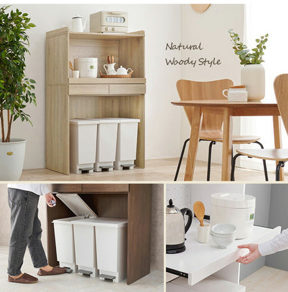 ゴミ箱上ラック 幅88 引出し・スライド棚付き 2段 ごみ箱上ラック 大容量 ゴミ箱 上 ラック レンジ台 レンジラック ゴミ箱ラック ごみ箱ラック キッチン収納 ゴミ箱上収納(代引不可)