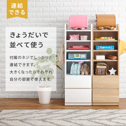 ランドセルラック 幅35 スリム 選べる2タイプ 隠しキャスター リビング 収納 棚 ラック チェスト ランドセル収納 教科書 道具箱 本棚 おしゃれ(代引不可)