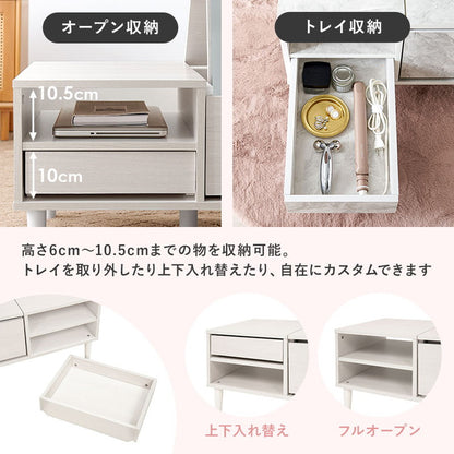 コスメテーブル 幅75 奥行45 高さ38 センターテーブル ドレッサー ローテーブル 北欧 シンプル おしゃれ 白 ホワイト 大理石調 韓国インテリア(代引不可)