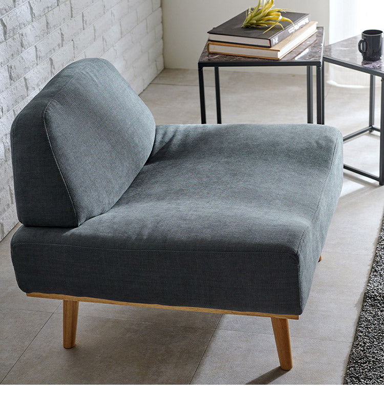 アームレスソファ ゆったり座面 幅75 奥行ワイド 脚付き 1人掛け 肘無し 1P 北欧 おしゃれ 天然木脚 ローソファー ファブリック 1Pソファ(代引不可)