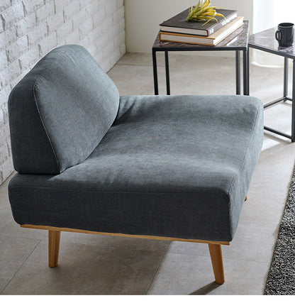 アームレスソファ ゆったり座面 幅75 奥行ワイド 脚付き 1人掛け 肘無し 1P 北欧 おしゃれ 天然木脚 ローソファー ファブリック 1Pソファ(代引不可)