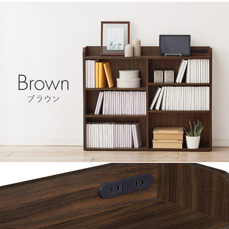 収納ヘッドボード シングル 2口コンセント 可動棚 巾木よけ スリム 棚 ラック 収納 本棚 オープンラック 木製 北欧 おしゃれ(代引不可)