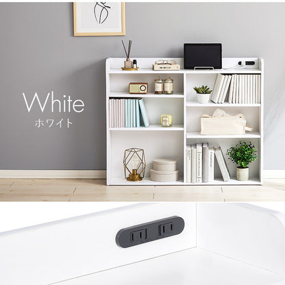 収納ヘッドボード シングル 2口コンセント 可動棚 巾木よけ スリム 棚 ラック 収納 本棚 オープンラック 木製 北欧 おしゃれ(代引不可)