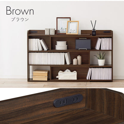 伸縮式 収納ヘッドボード 幅98~158 シングル セミダブル ダブル クイーン 対応 2口コンセント 巾木よけ スリム 棚 ラック 収納 本棚 オープンラック 木製 北欧 おしゃれ(代引不可)