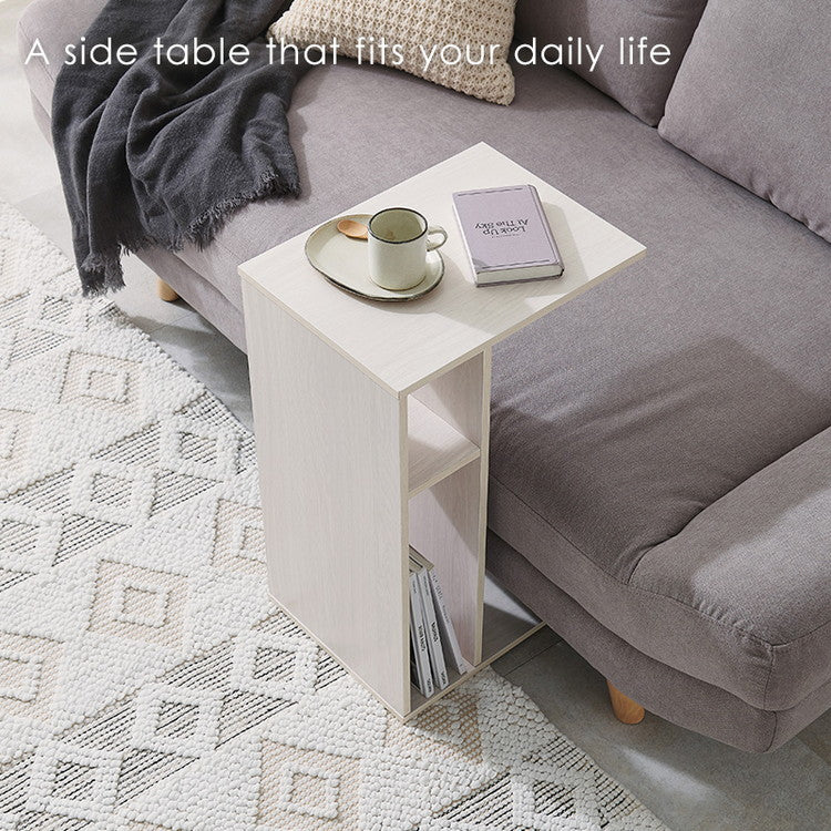 2WAY 棚付き サイドテーブル ローテーブル コの字 ラック センターテーブル ソファサイド ベッドサイド 棚 シェルフ ラック 収納 北欧 おしゃれ(代引不可)
