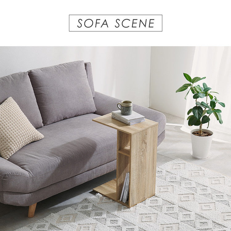 2WAY 棚付き サイドテーブル ローテーブル コの字 ラック センターテーブル ソファサイド ベッドサイド 棚 シェルフ ラック 収納 北欧 おしゃれ(代引不可)