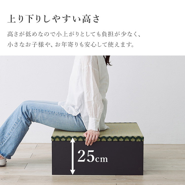 収納式 小上がり畳 60×60cm 高さ25cm 畳付き収納スツール 正方形 畳スツール ベンチ 畳ベッド 収納スツール 収納ボックス い草 萩原(代引不可)