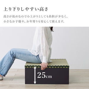 収納式 小上がり畳 60×60cm 高さ25cm 畳付き収納スツール 正方形 畳スツール ベンチ 畳ベッド 収納スツール 収納ボックス い草 萩原(代引不可)