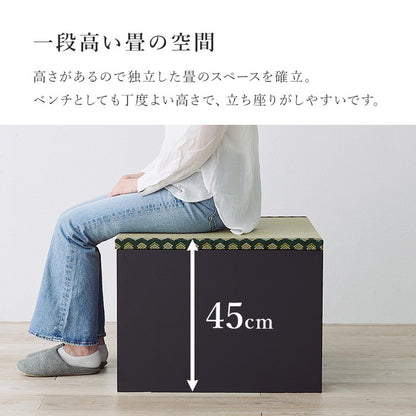 収納式 小上がり畳 60×60cm 高さ45cm 畳付き収納スツール 正方形 畳スツール ベンチ 畳ベッド 収納スツール 収納ボックス い草 萩原(代引不可)