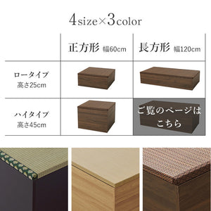 収納式 小上がり畳 120×60cm 高さ45cm 畳付き収納スツール 長方形 畳スツール ベンチ 畳ベッド 収納スツール 収納ボックス い草 萩原(代引不可)