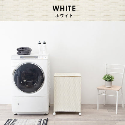 ランドリーボックス フタ付き 幅50cm ランドリーバスケット ラタン調 ランドリー収納 洗濯かご 収納ボックス おしゃれ シンプル 脱衣所 洗面所 キッチン リビング キャスター付き 縦型 大容量 防水(代引不可)