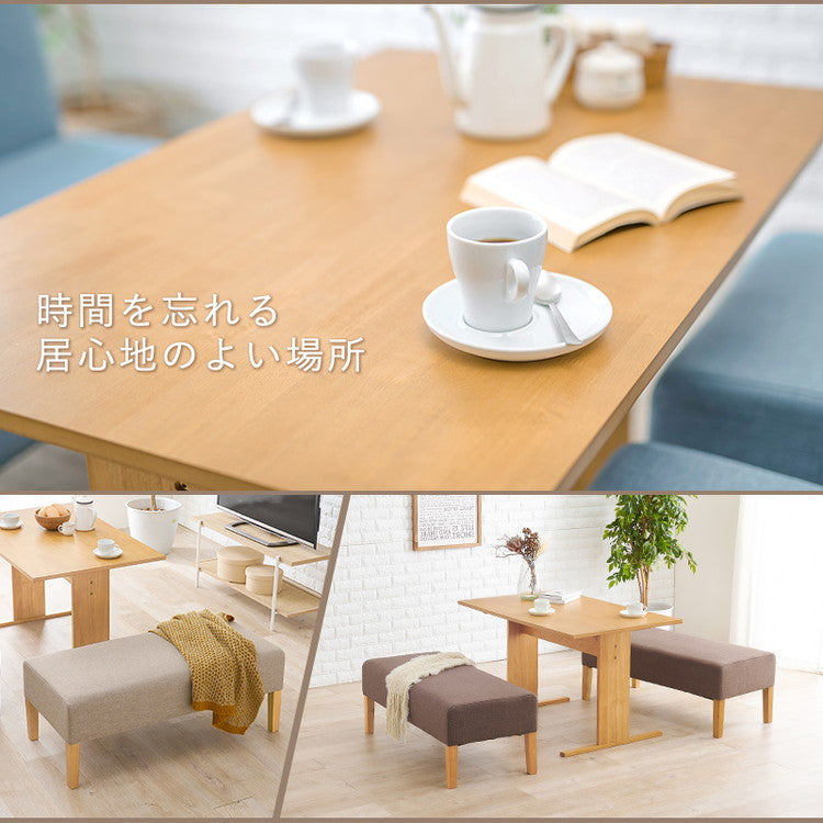 ゆったりロータイプ ダイニング3点セット テーブル+ベンチ2点 くつろぎソファダイニング ダイニングテーブル ダイニングベンチ ダイニングセット ダイニング 3点セット イス 椅子 チェア(代引不可)
