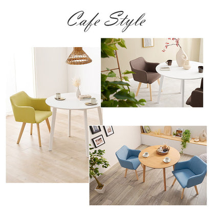 円形ダイニング3点セット 2人掛け 直径90cm 天然木 テーブル+肘付きチェア2脚 丸型 ダイニングセット 3点セット ダイニングテーブル カフェテーブル ダイニングチェア 椅子 イス いす 北欧 おしゃれ(代引不可)