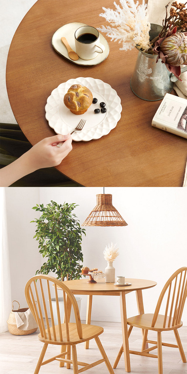 円形 ダイニングテーブル 90cm カフェ風ダイニング 天然木 円型 丸テーブル 机 食卓テーブル カフェテーブル 2人サイズ 北欧 シンプル おしゃれ(代引不可)