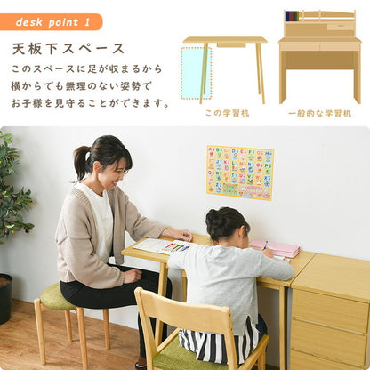 デスク&チェア2点セット デスクセット チェア付き リビング学習 学習机 学習デスク 勉強机 子ども部屋 子供部屋 おしゃれ(代引不可)