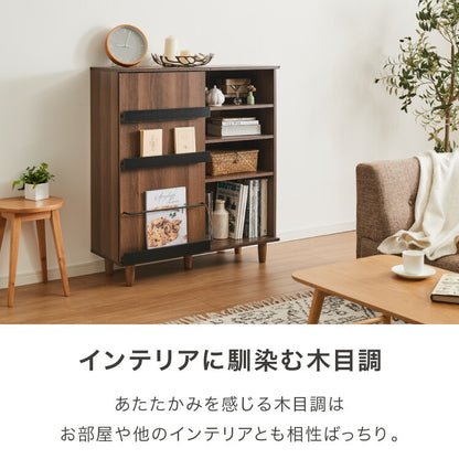 本棚 脚付き 幅90 薄型 スリム 大容量 隠せる スライド扉 可動棚 漫画 コミック 文庫本 シェルフ コミックラック マンガ 漫画収納 ディスプレイ A4 推し活 隠す収納 グッズ ロータイプ(代引不可)