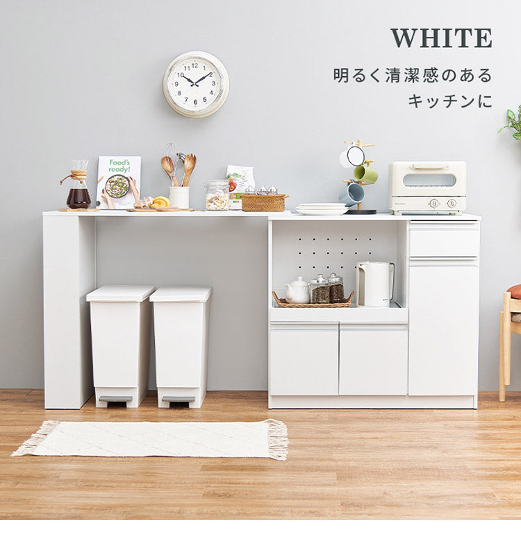 伸縮キッチンカウンター 2点セット 幅104~178 2口コンセント スライド棚 引出し 扉収納 キッチン収納 キャビネット 食器棚 レンジ台 レンジボード ごみ箱上ラック ゴミ箱上ラック おしゃれ(代引不可)