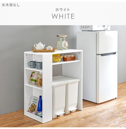 ゴミ箱上ラック 幅71cm 2分別タイプ ごみ箱上を有効活用 サイド収納付き 省スペース キッチンラック 作業台 作業スペース ごみ箱上ラック ゴミ箱上収納 ゴミ箱ラック ごみ箱ラック キッチン収納(代引不可)